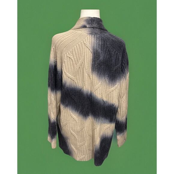 Purejill Striped Cardigan Navy Cream Sz S Long Sleeve Oversized Cotten Poly EUC - Picture 2 of 6